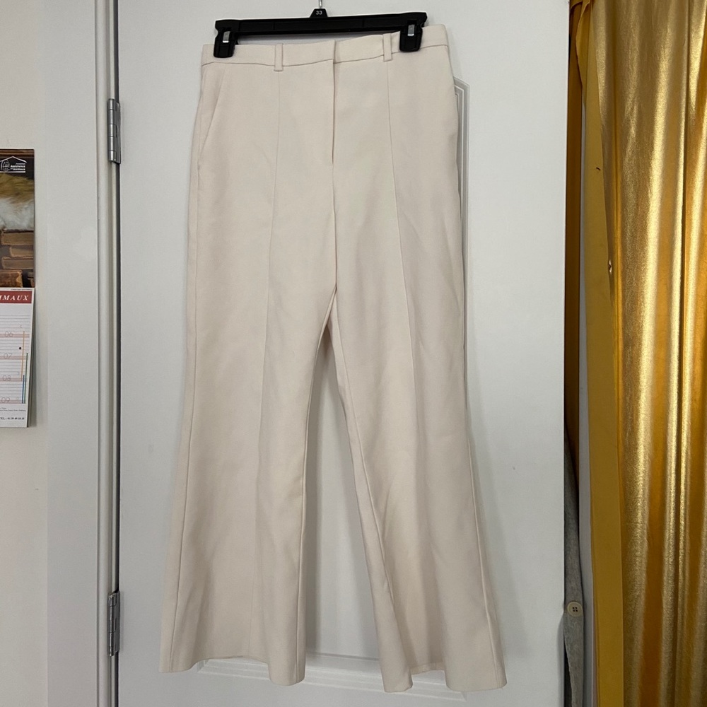 Cream-white flared trousers